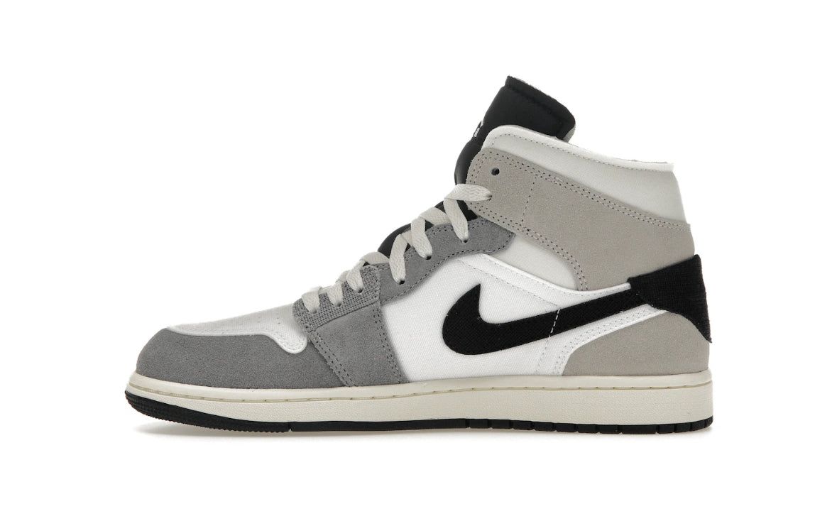 Jordan 1 Mid Craft White Cement Black