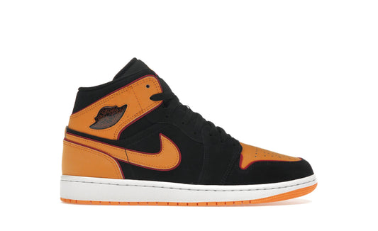 Jordan 1 Mid Fat Tounge Black Orange