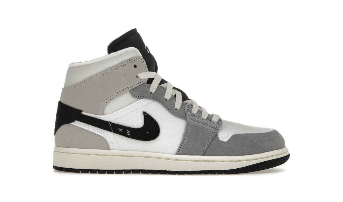 Jordan 1 Mid Craft White Cement Black